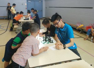 Sean and his students Leo, Austin and Peter beat the GM!
