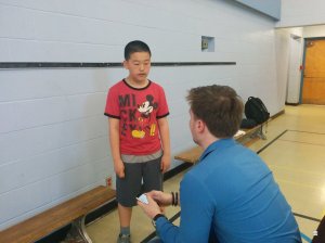 Benjamin won a free chess lesson from GM Robin van Kampen.